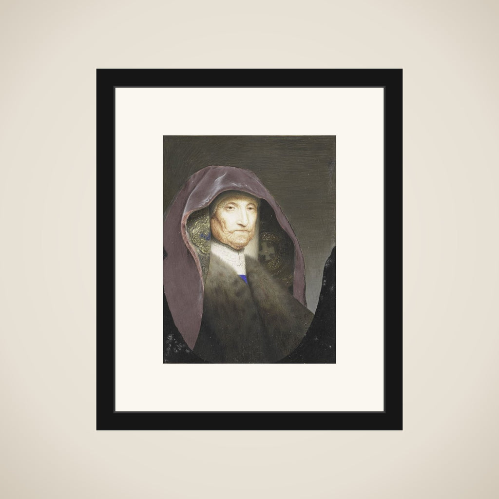Portrait of een old woman, zogenaamd Rembrandts moeder framed