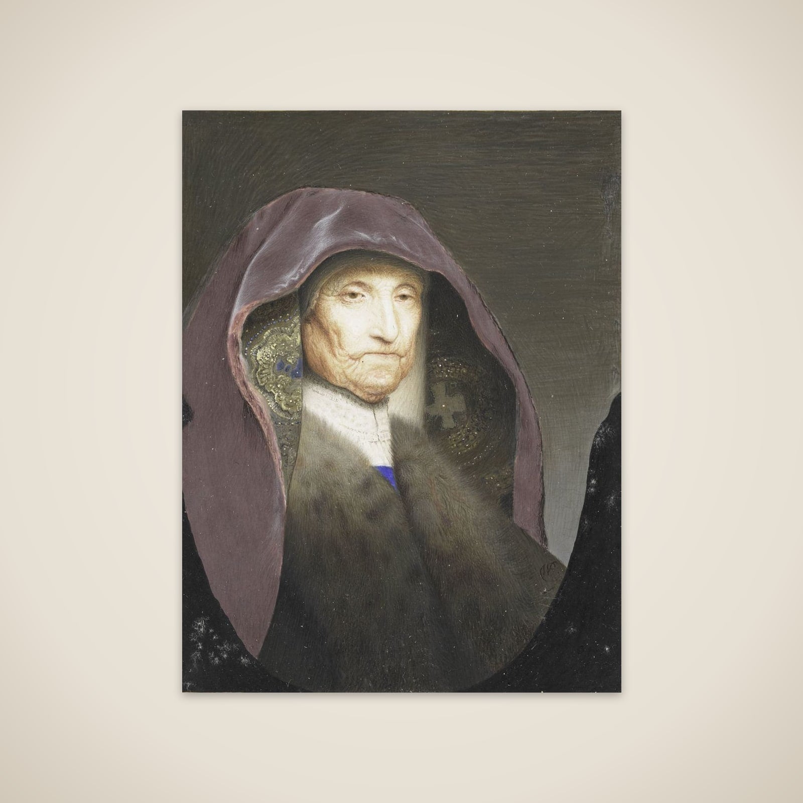 Portrait of een old woman, zogenaamd Rembrandts moeder unframed print