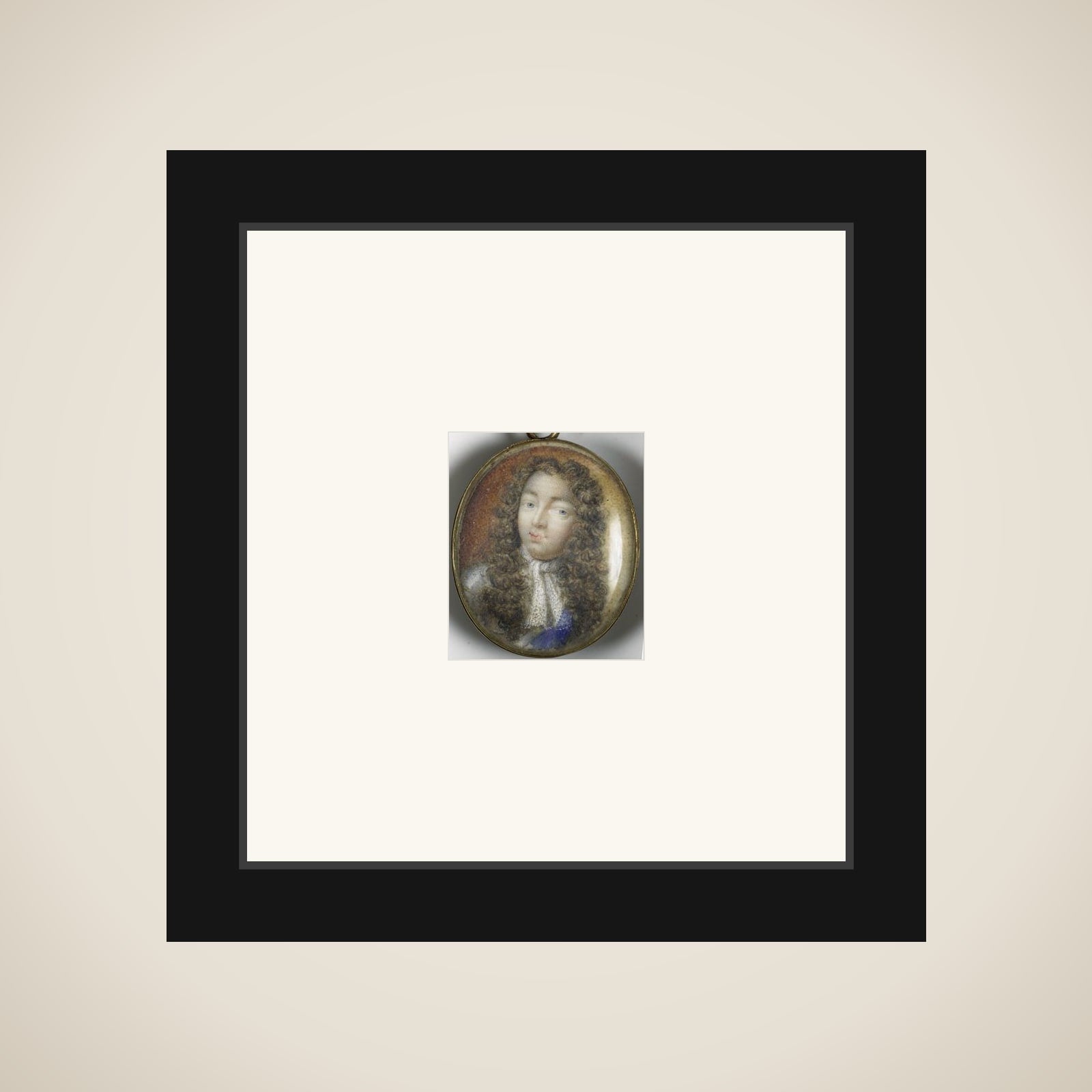 Portrait of een man en een vrouw (keerzijde) vermoedelijk Willem Frederik Markgraaf van Brandenburg-Anspach (1686-1723) en zijn vrouw Christiane Charlotte van Württemberg (1694-1723) framed