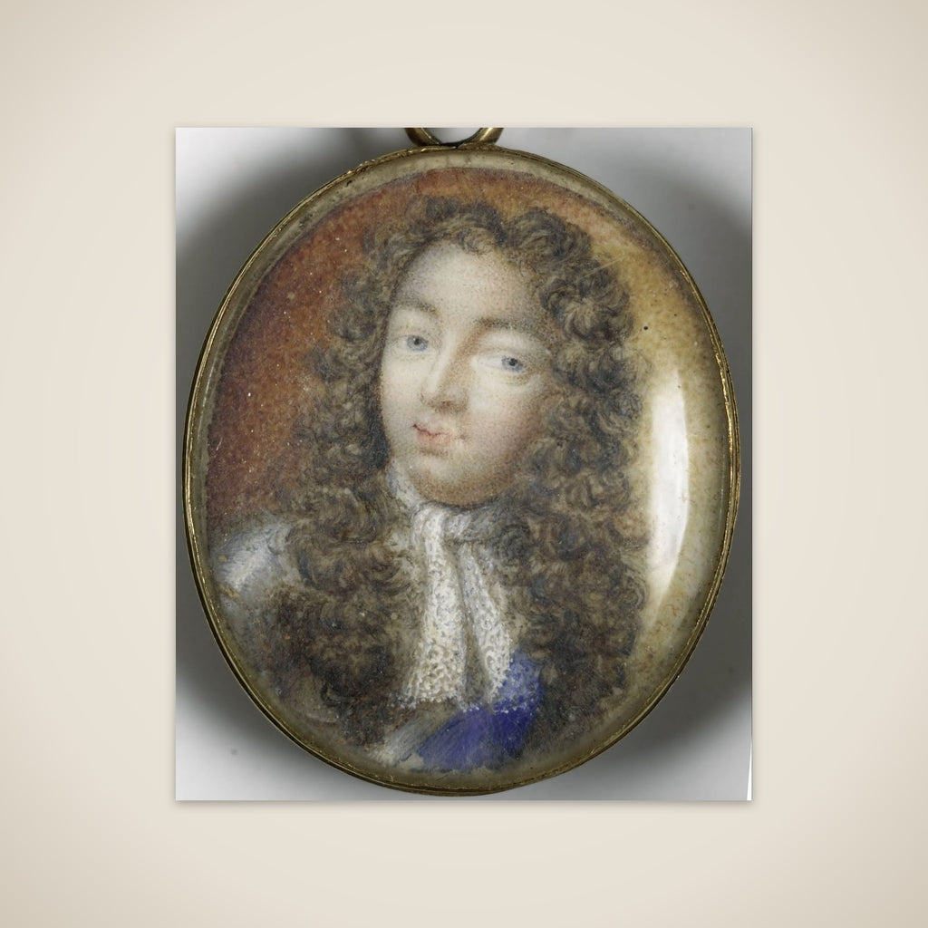 Portrait of een man en een vrouw (keerzijde) vermoedelijk Willem Frederik Markgraaf van Brandenburg-Anspach (1686-1723) en zijn vrouw Christiane Charlotte van Württemberg (1694-1723) unframed print