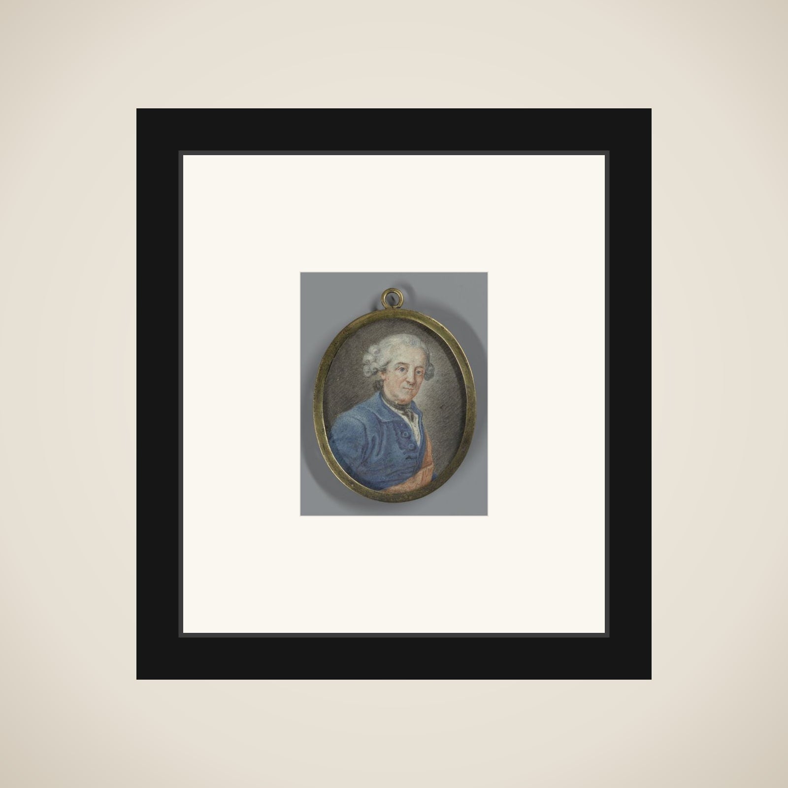 Portrait of een man, vermoedelijk Frederik II (1712-86) de Grote, king of Pruisen framed