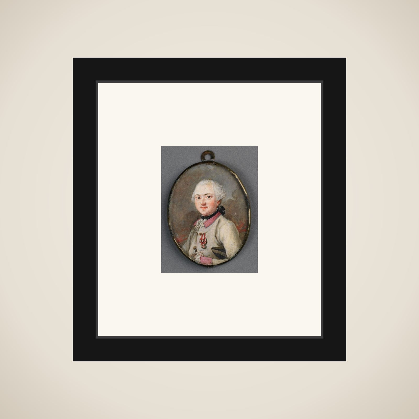 Portrait of een Oostenrijkse officier framed