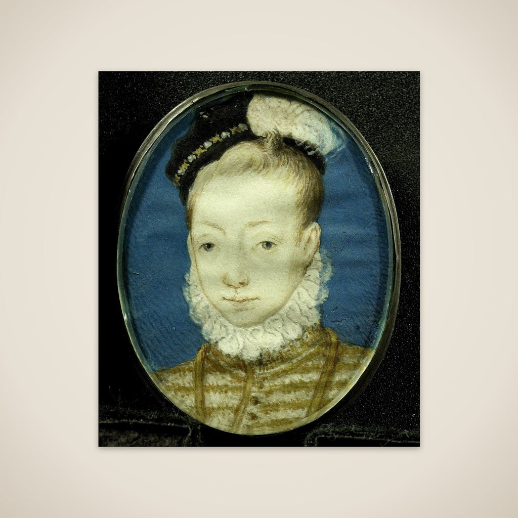 Jacobus Stuart (1566-1625), de latere koning Jacobus I van Engeland, op ongeveer tienjarige leeftijd unframed print