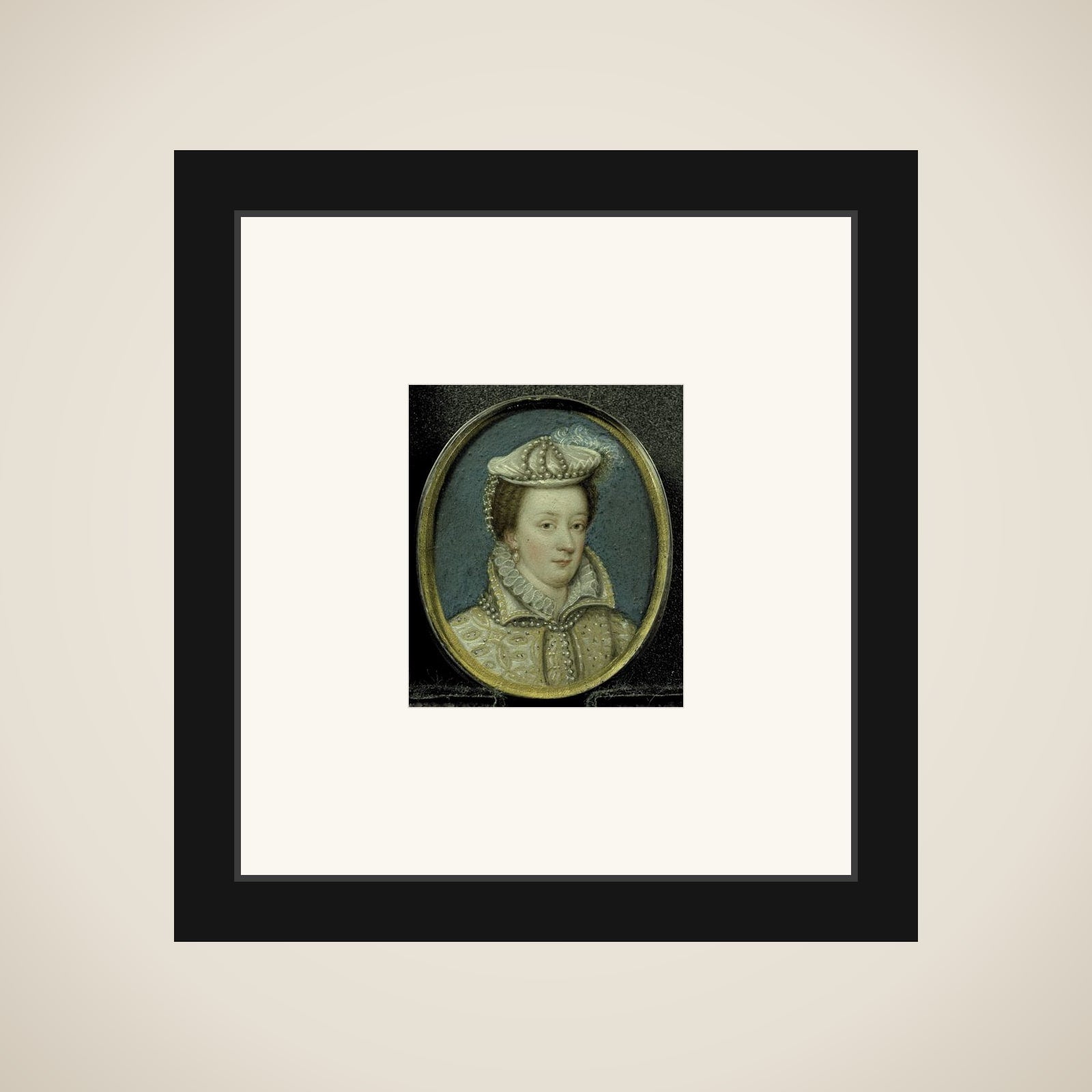 Portrait of een vrouw, vermoedelijk Maria Stuart (1542-87), queen of Schotland framed