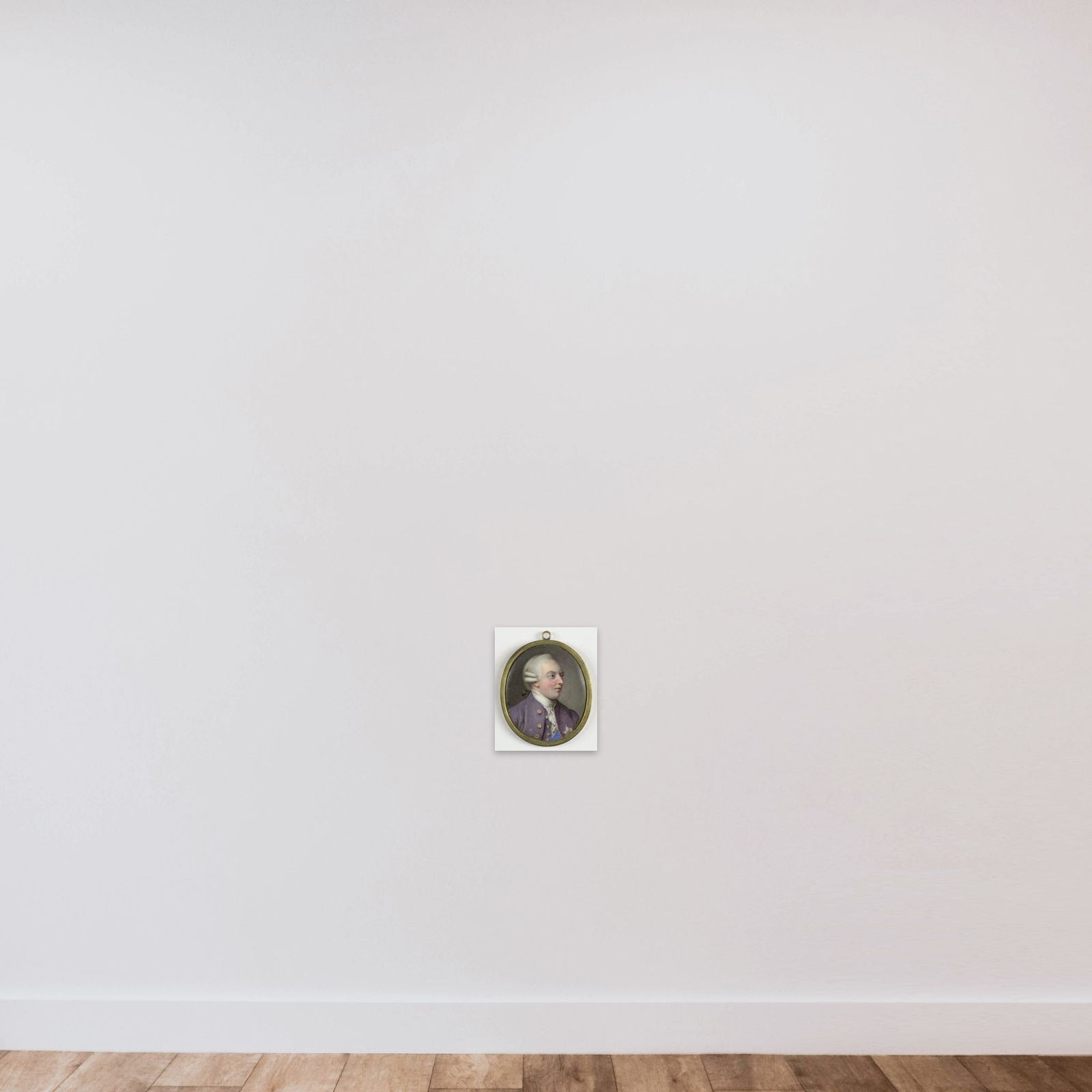 Portrait of George III (1738-1820), King of England unframed — shown to scale