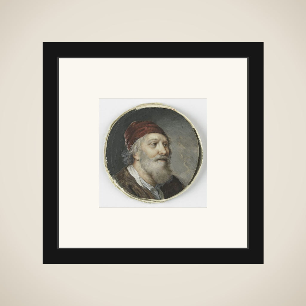 Kop van een oude man framed