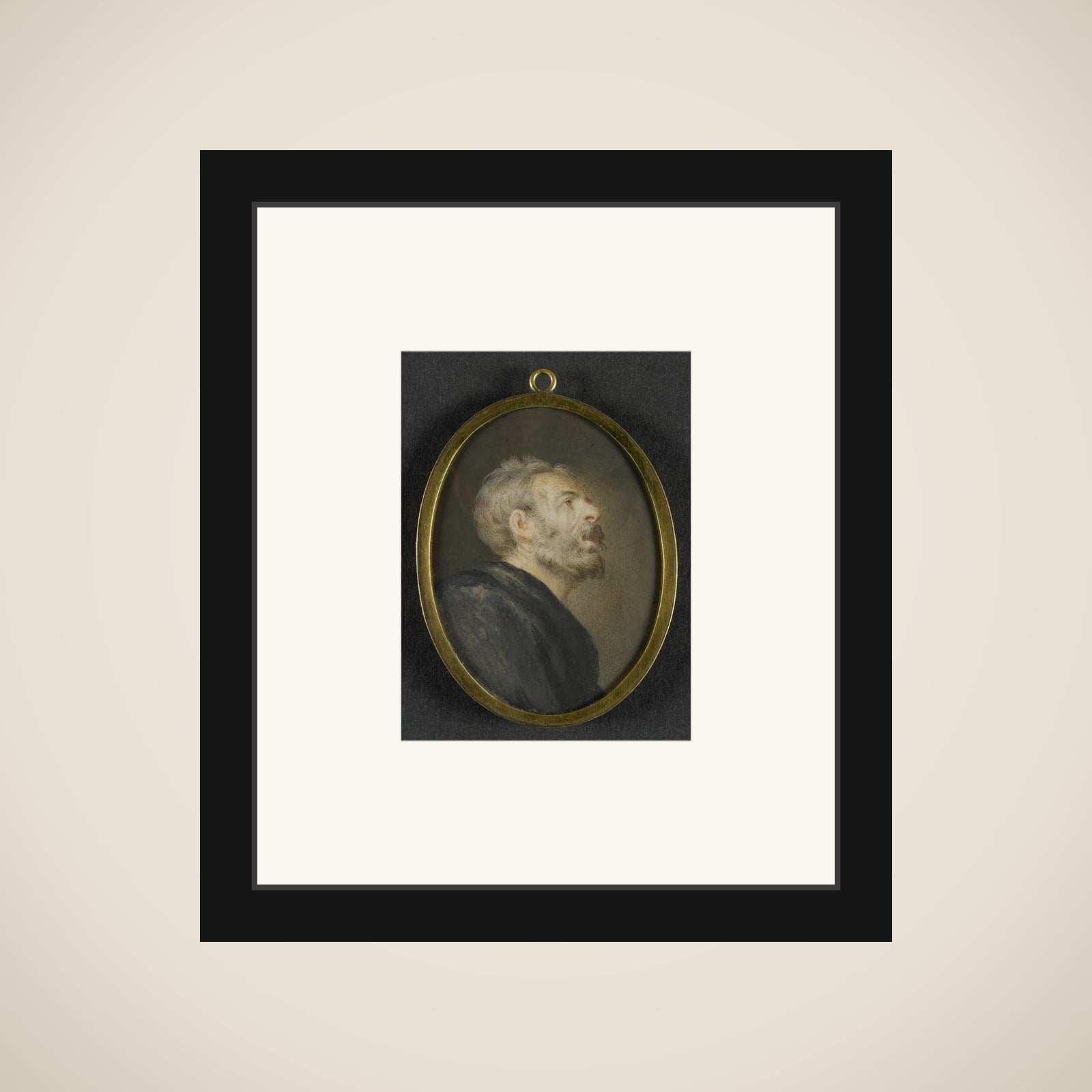 Kop van een oude man framed