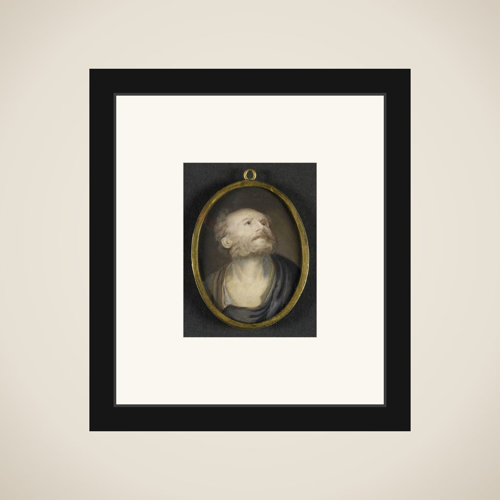 Kop van een oude man framed