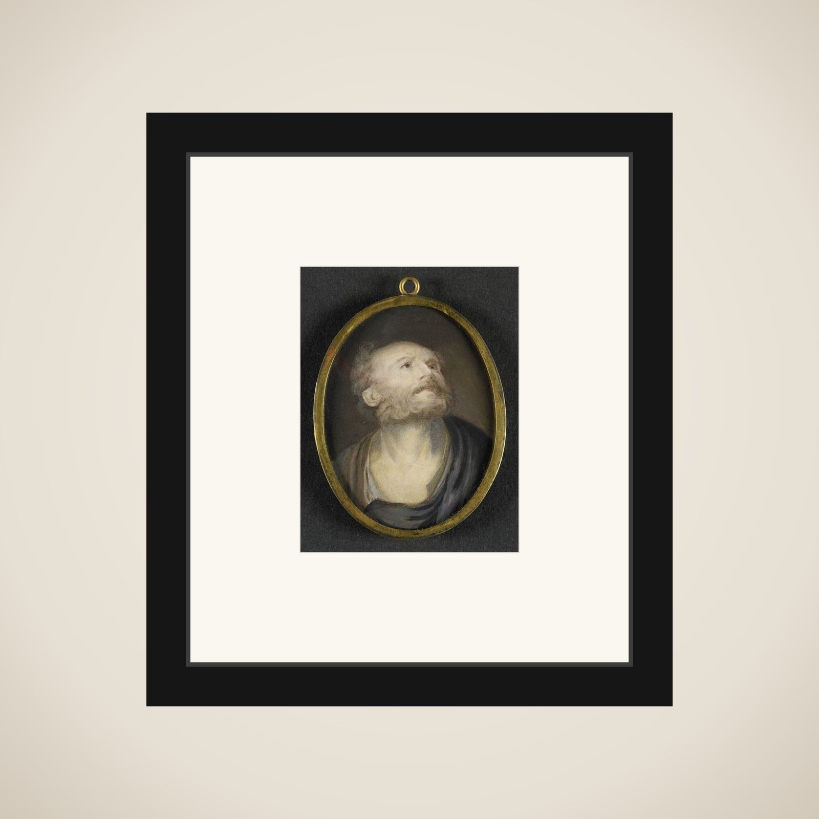 Kop van een oude man framed
