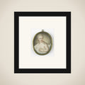 Portrait of een young woman framed