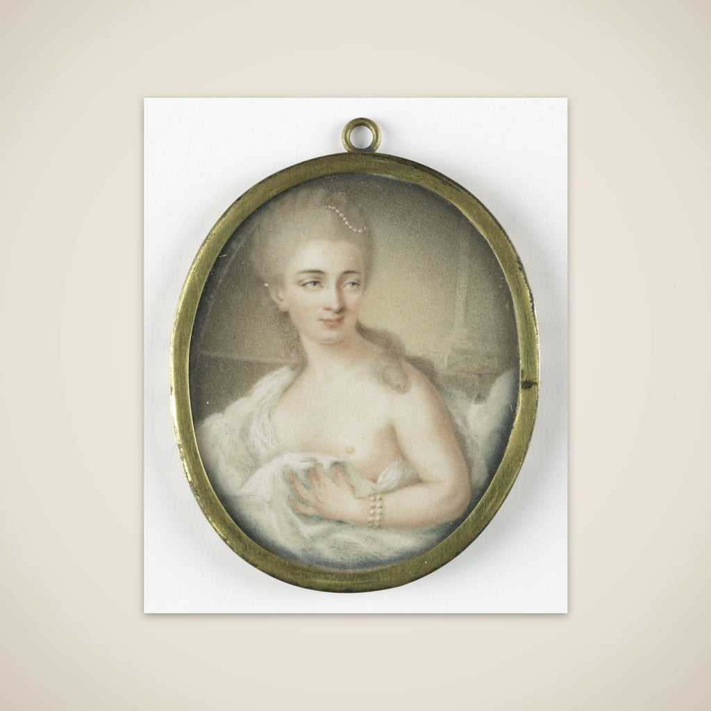 Portrait of een young woman unframed print