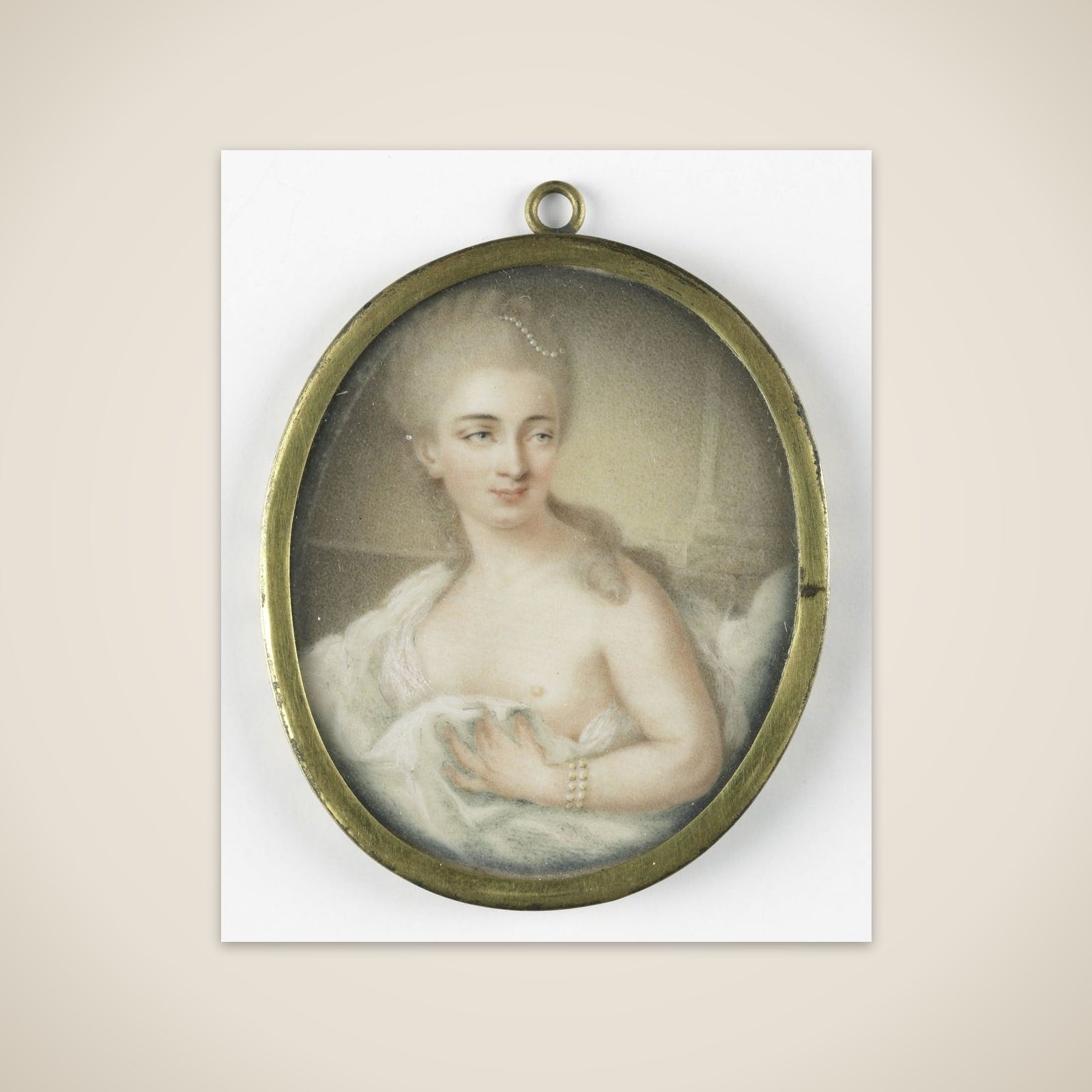 Portrait of een young woman unframed print