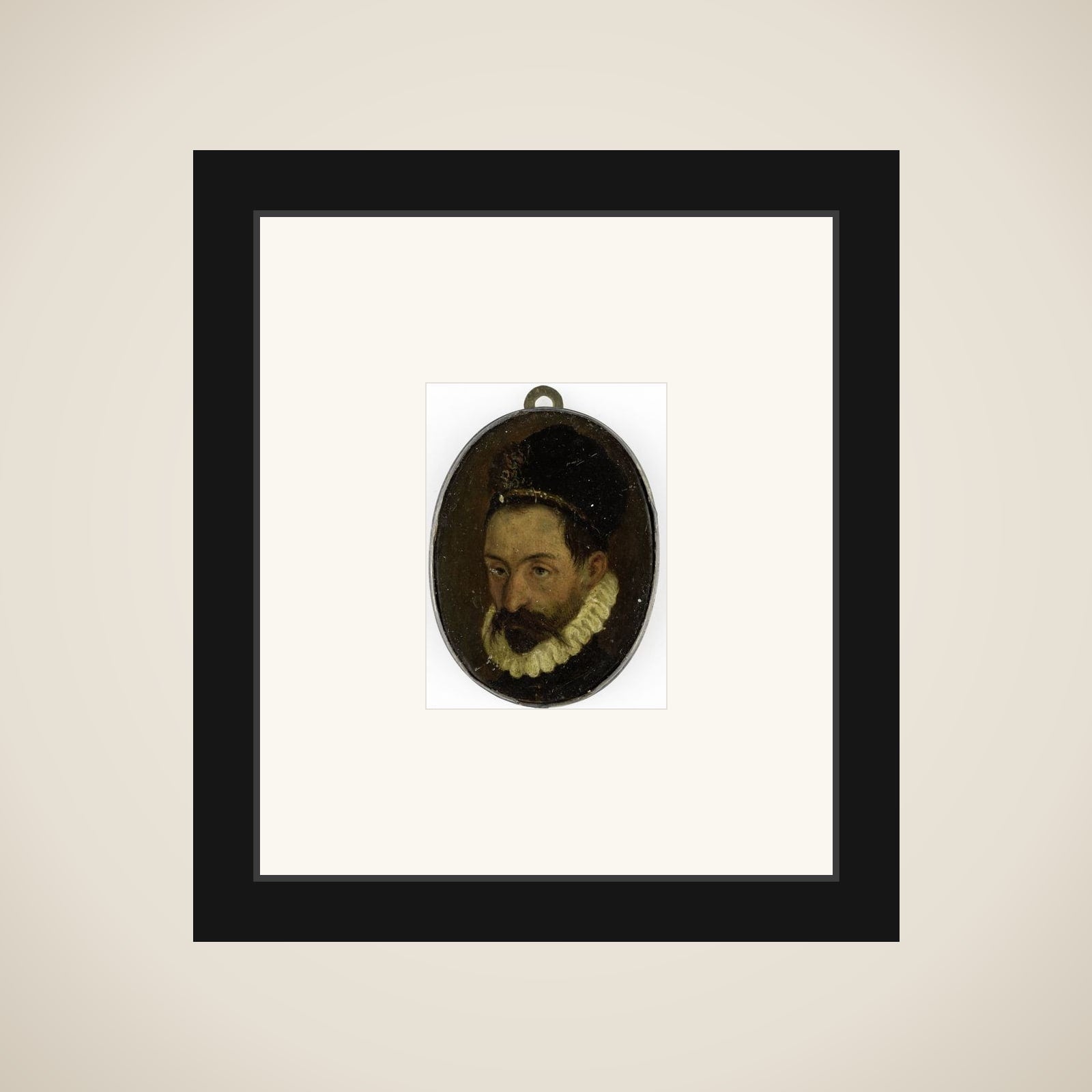 Portrait of een man framed