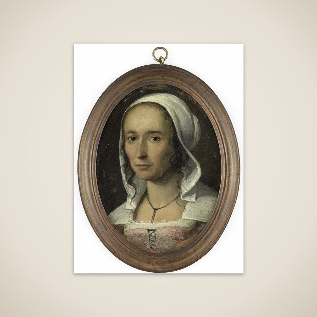 Portrait of een vrouw, zogenaamd zelfportret van Anna Maria van Schurman (1607-78) unframed print