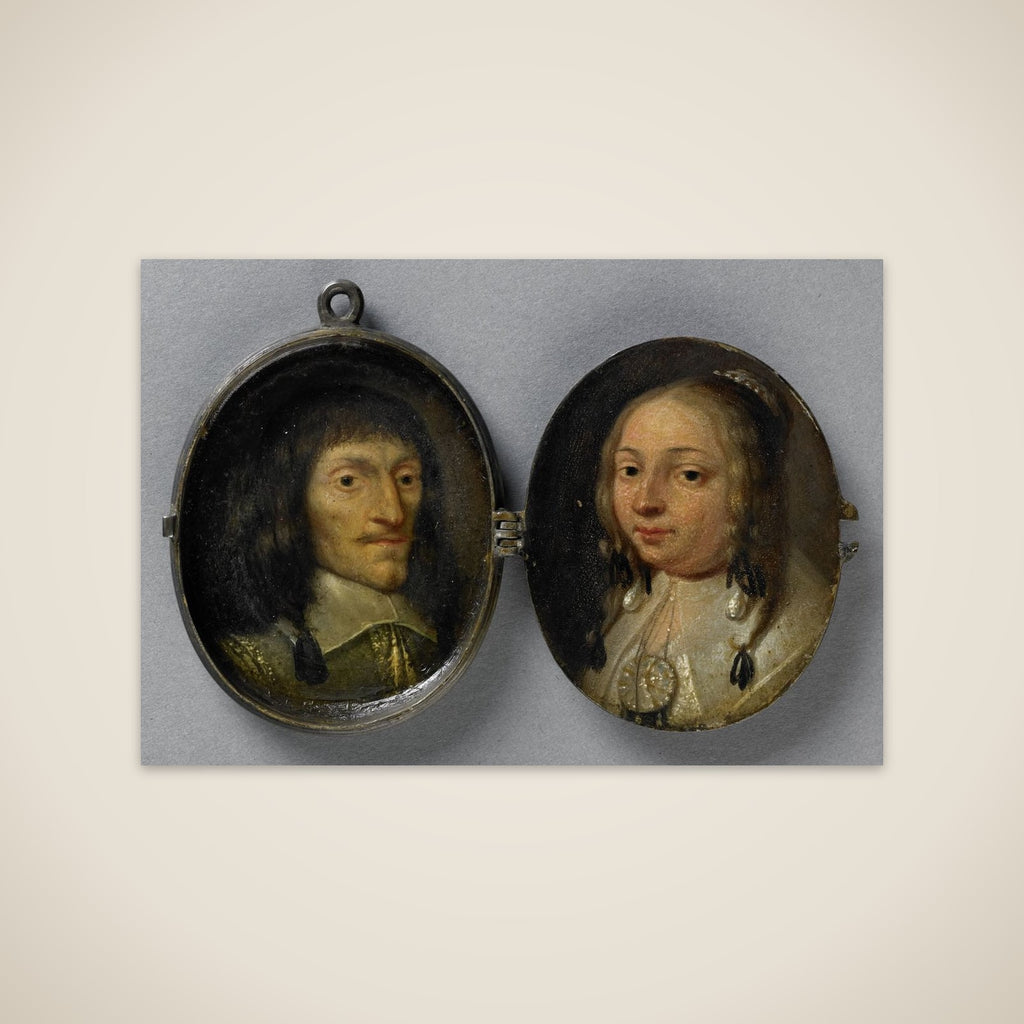Portrait of een man en een vrouw unframed print