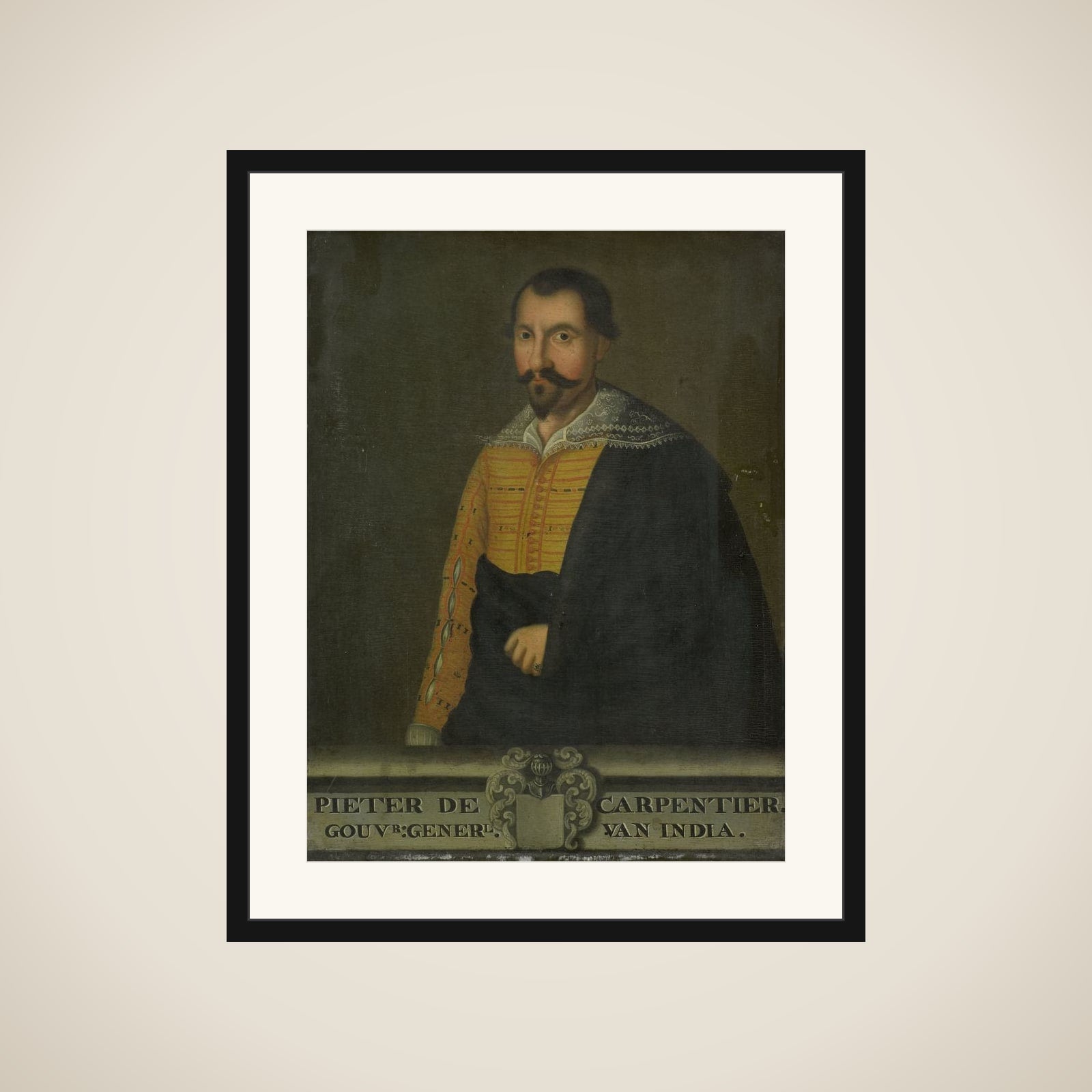Portrait of Pieter de Carpentier, Governor-General of the Dutch East Indies framed