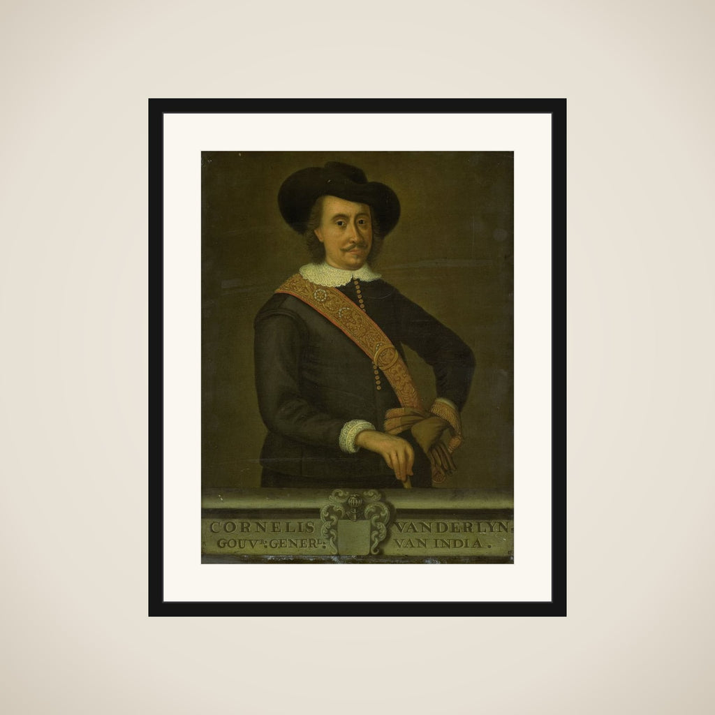 Portrait of Cornelis van der Lijn, Governor-General of the Dutch East Indies framed