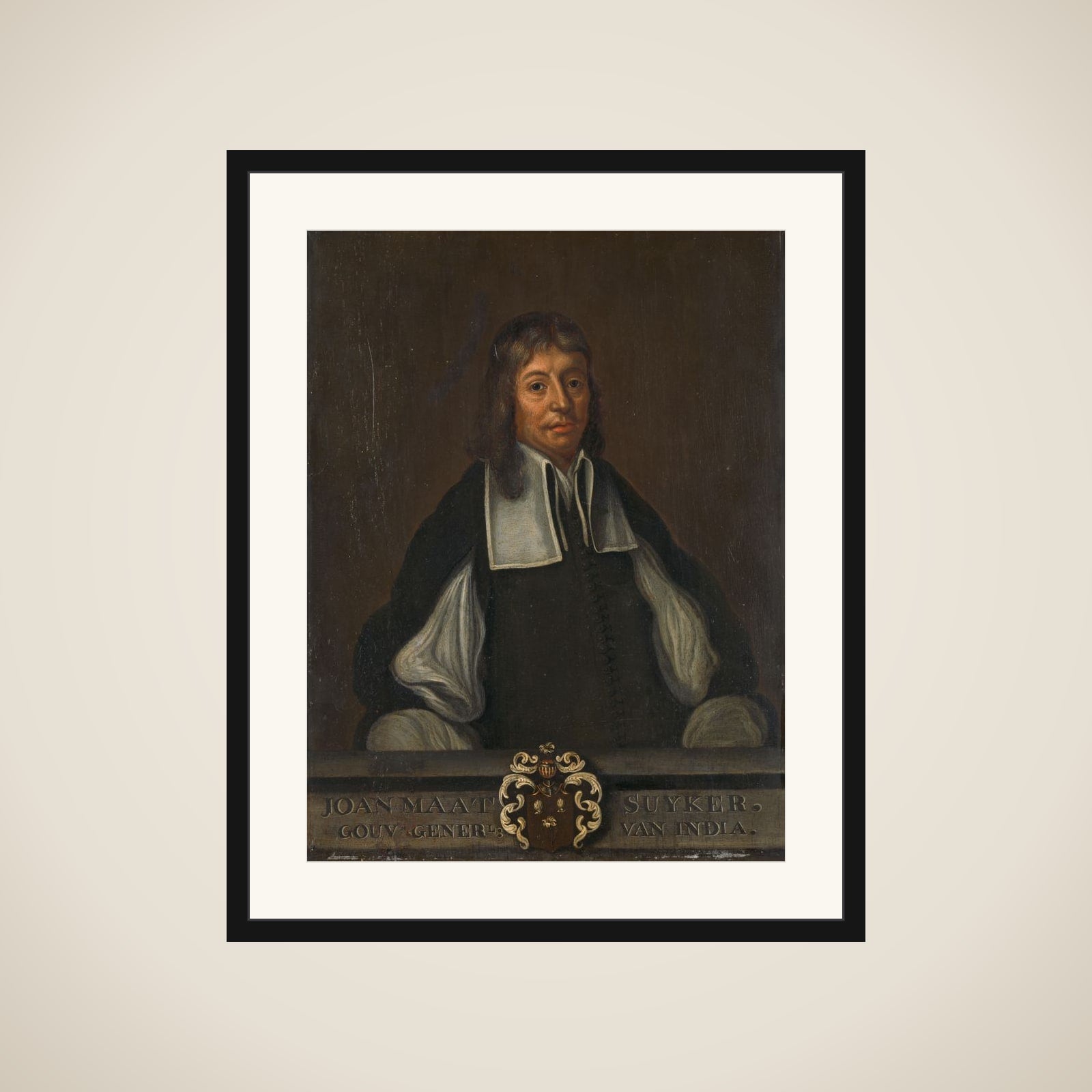 Portrait of Joan Maetsuyker, Governor-General of the Dutch East Indies framed