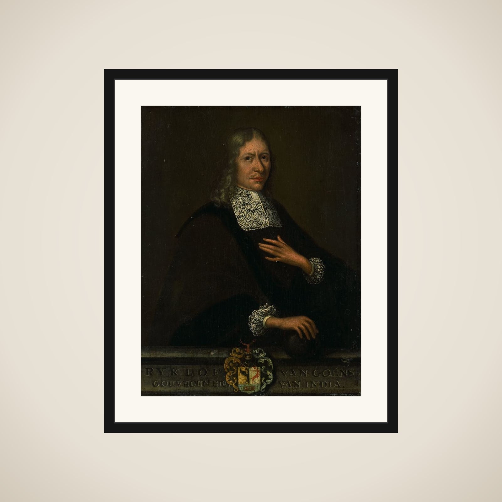 Portrait of Rycklof van Goens, Governor-General of the Dutch East India Company framed