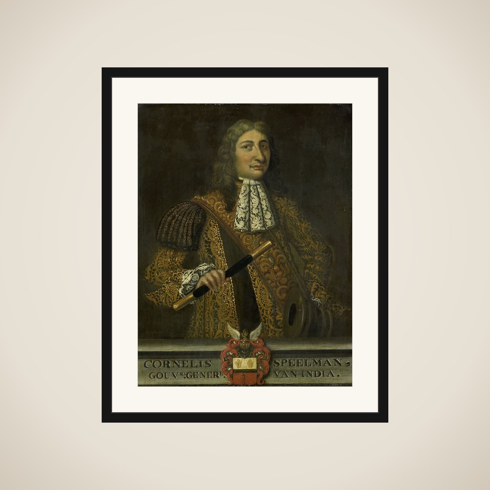 Portrait of Cornelis Speelman, Governor-General of the Dutch East Indies framed