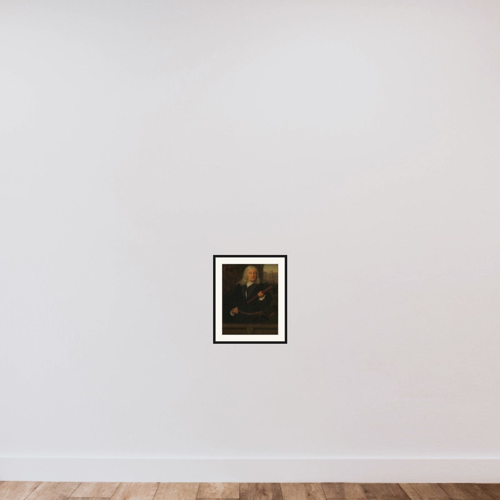 Portrait of Willem van Outhoorn, Governor General of the Dutch East Indies framed — shown to scale