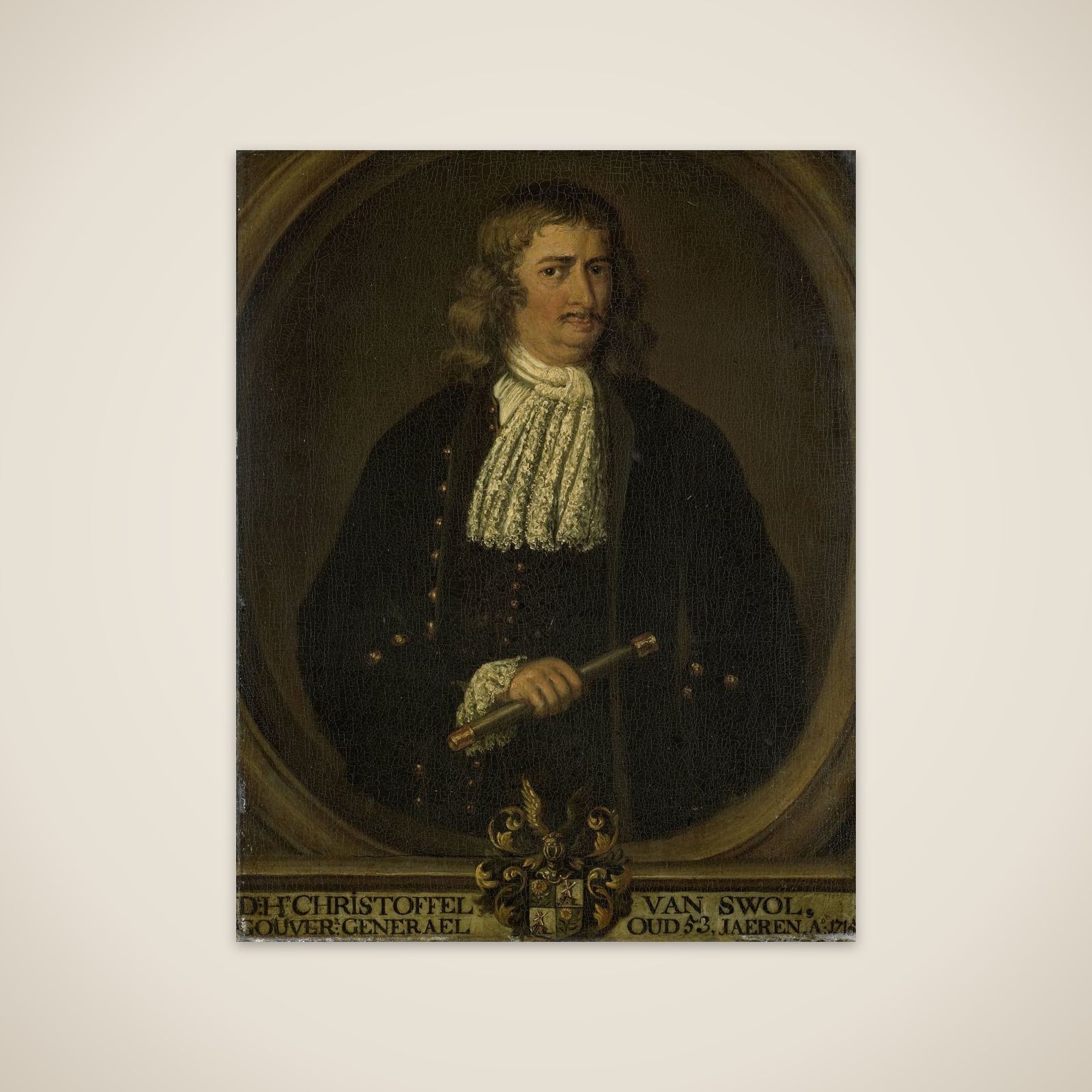 Portrait of Christoffel van Swoll (Swol, Zwol), Governor-General of the Dutch East Indies unframed print