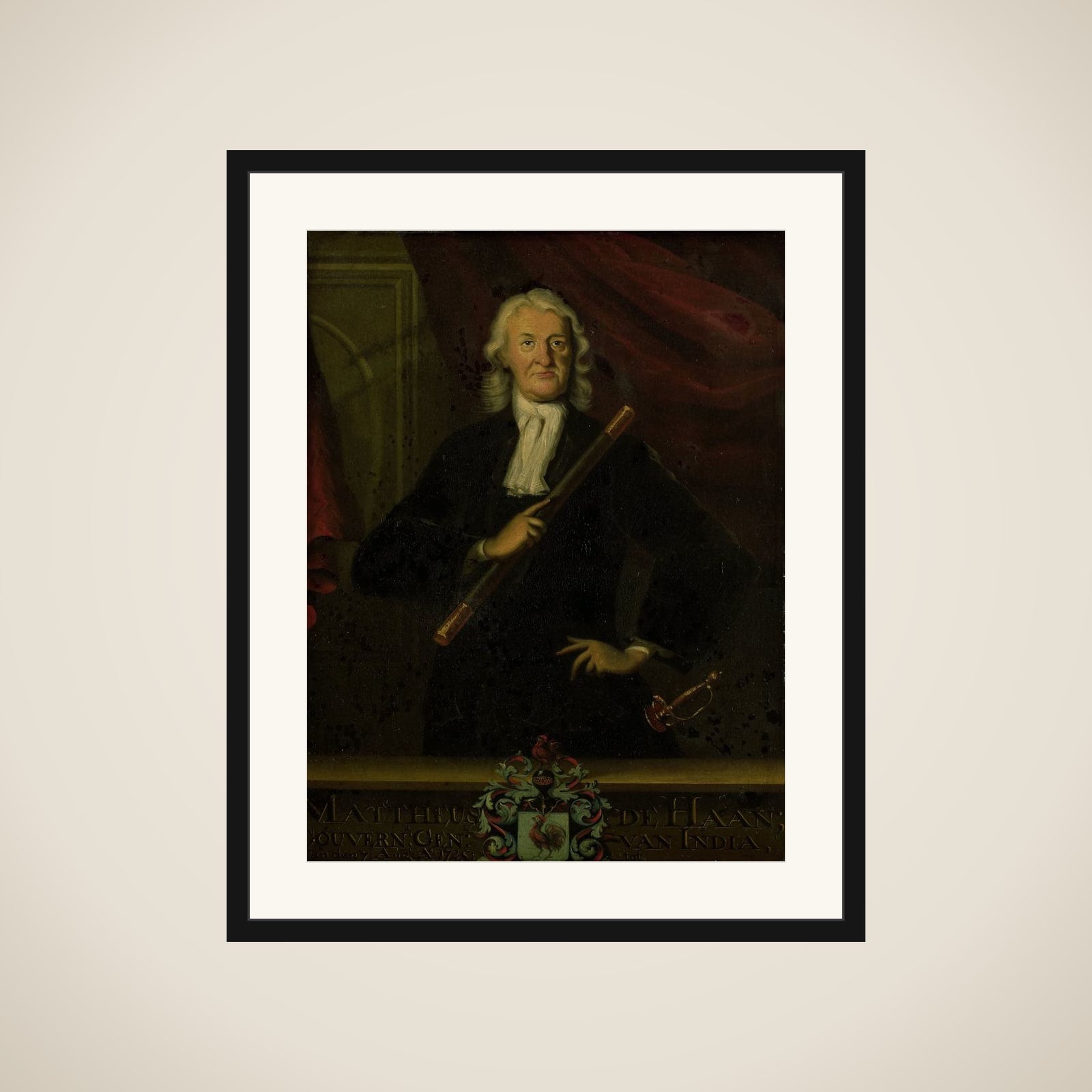 Portrait of Mattheus de Haan, Governor-General of the Dutch East Indies framed