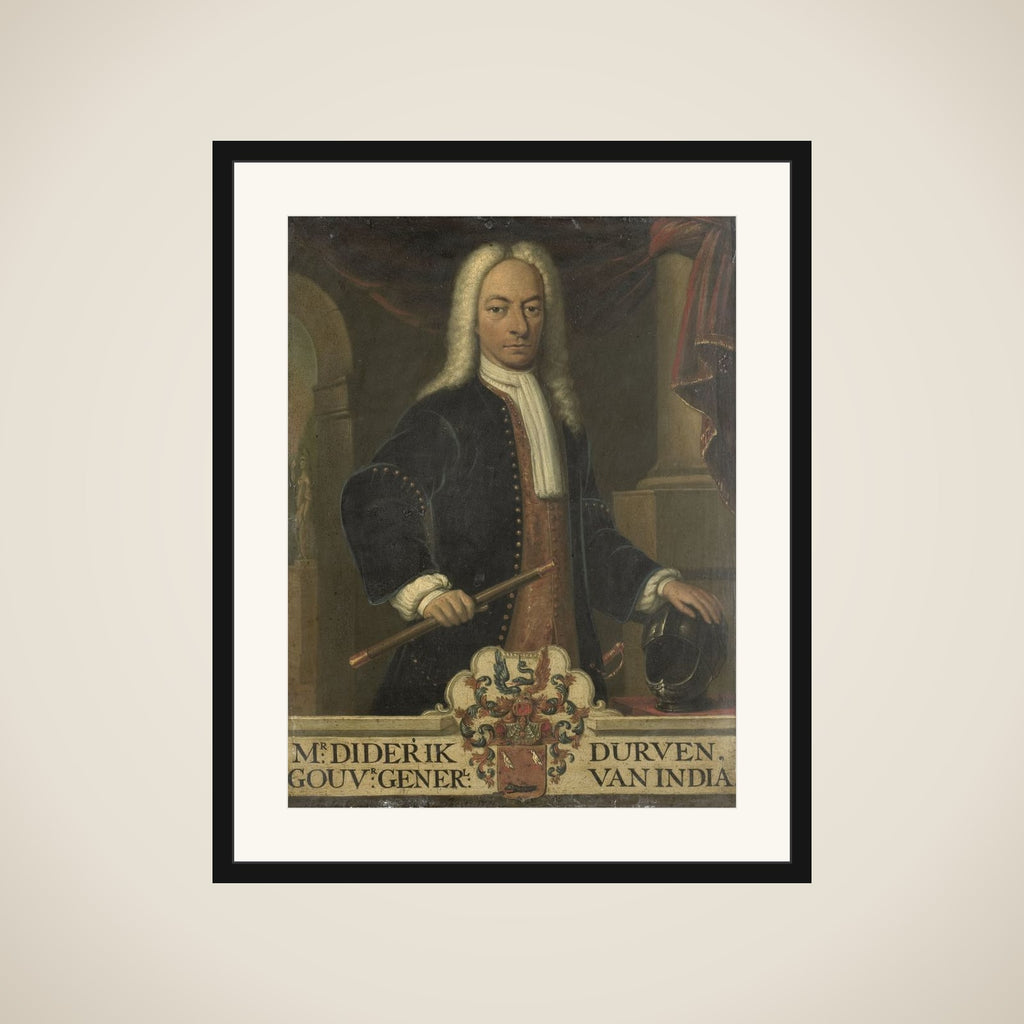 Portrait of Diederik van Durven, Governor-General of the Dutch East Indies framed