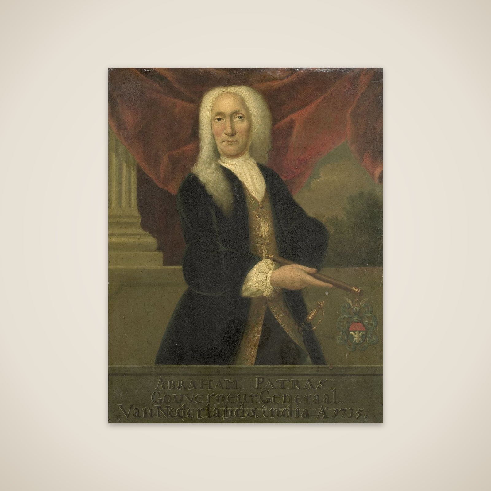 Portrait of Abraham Patras, Governor-General of the Dutch East India Company unframed print