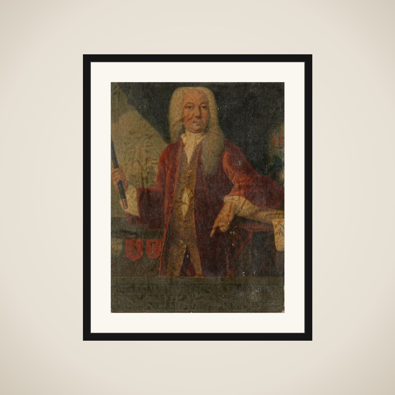 Portrait of Adriaan Valckenier, Governor-General of the Dutch East India Company framed