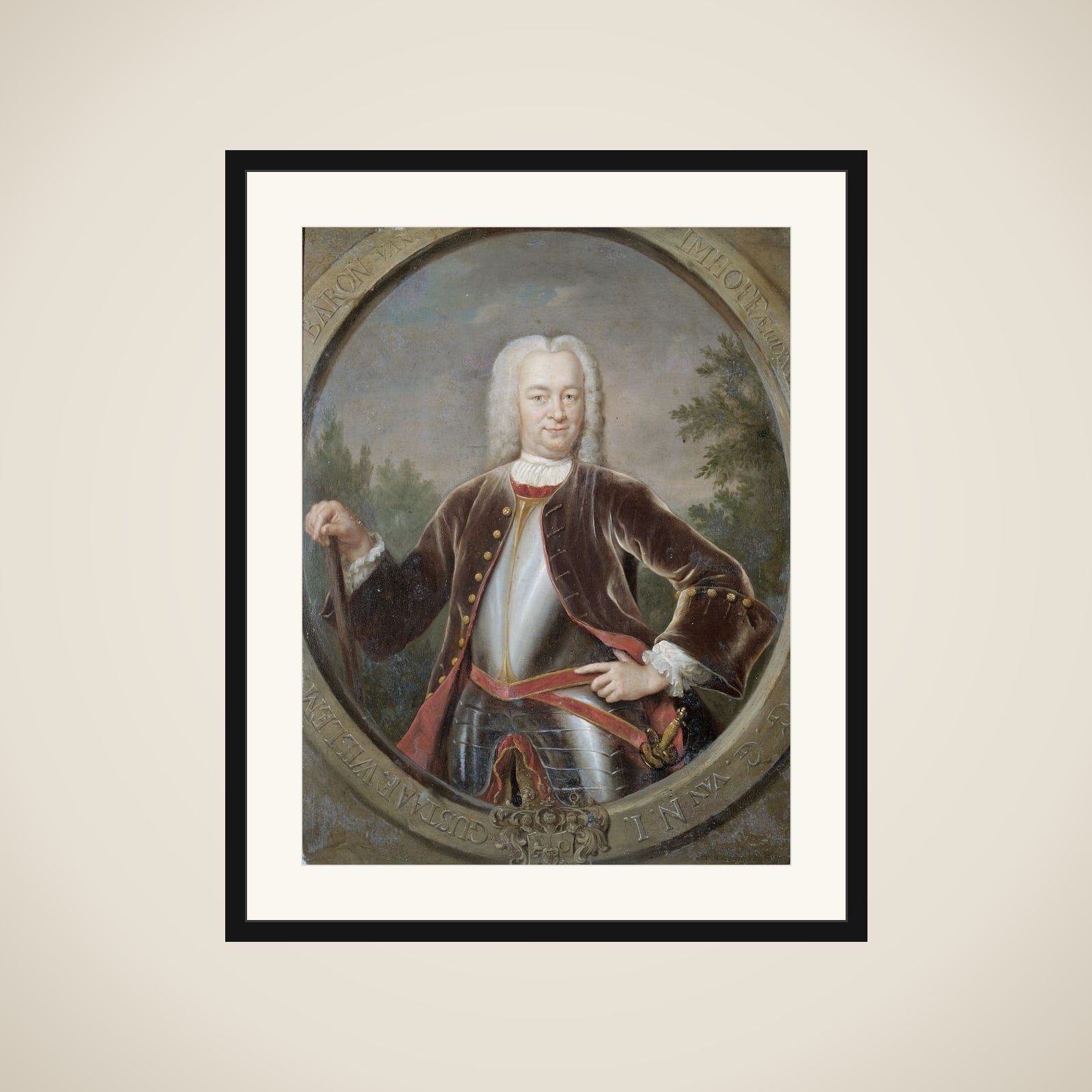 Portrait of Gustaaf Willem, Baron van Imhoff, Governor-General of the Dutch East India Company framed