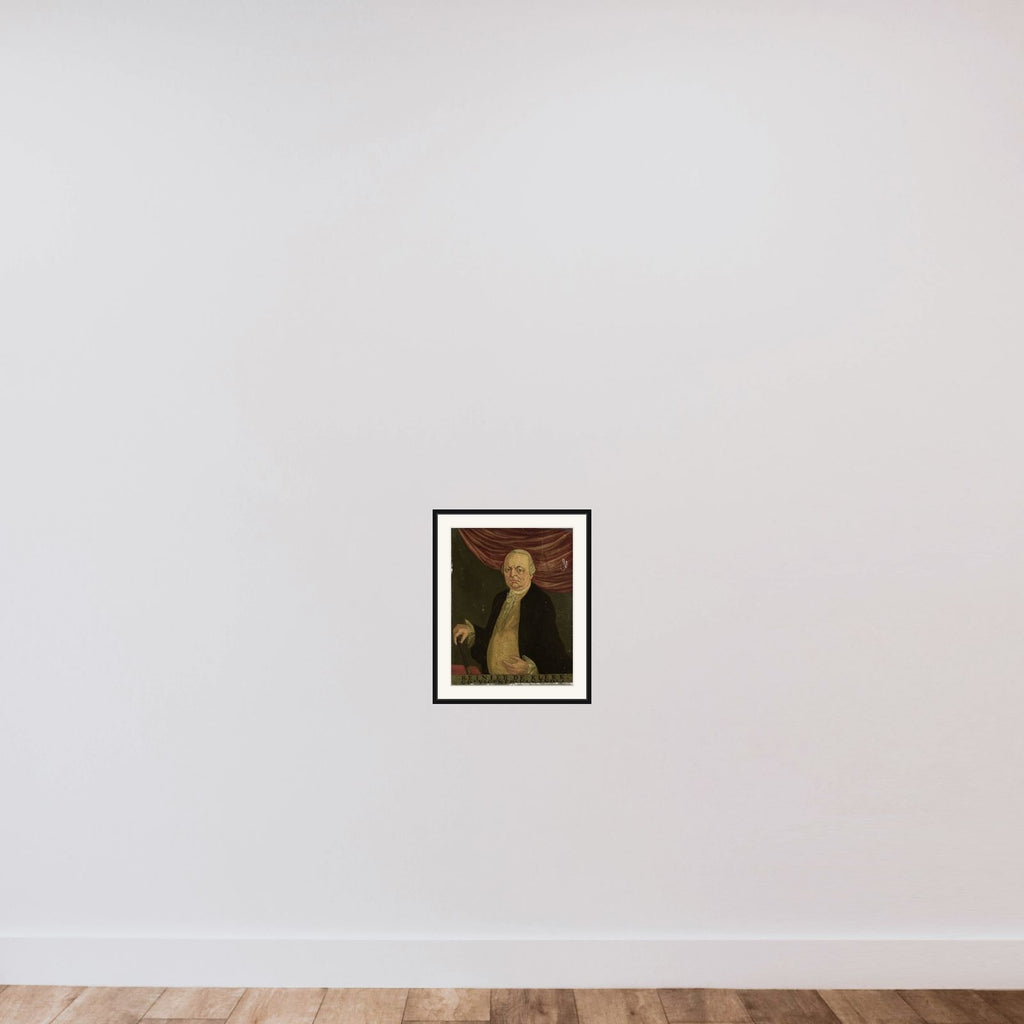 Portrait of Reinier de Klerk, Governor-General of the Dutch East India Company framed — shown to scale