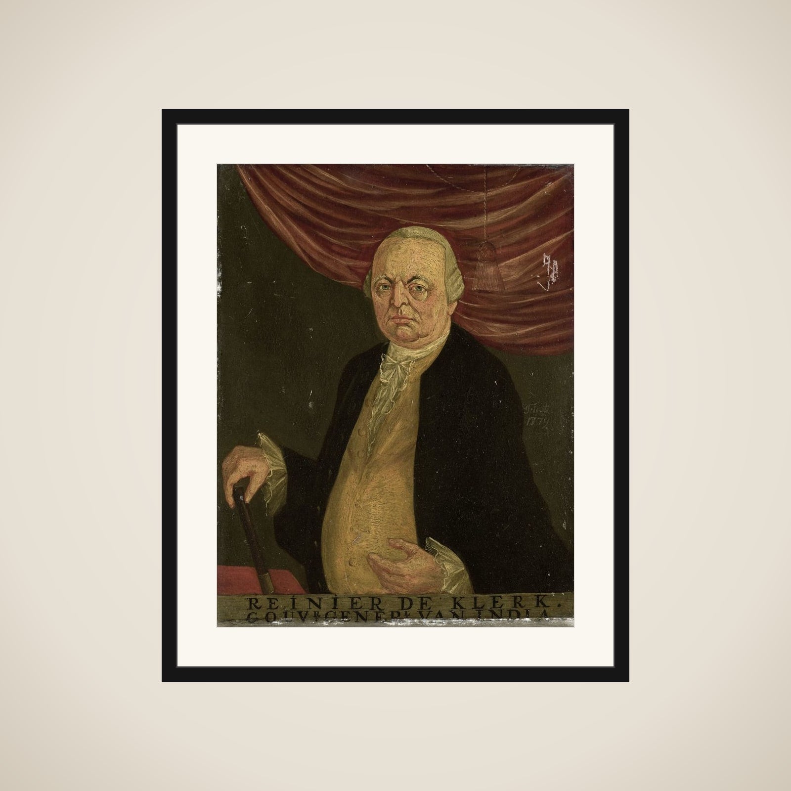 Portrait of Reinier de Klerk, Governor-General of the Dutch East India Company framed