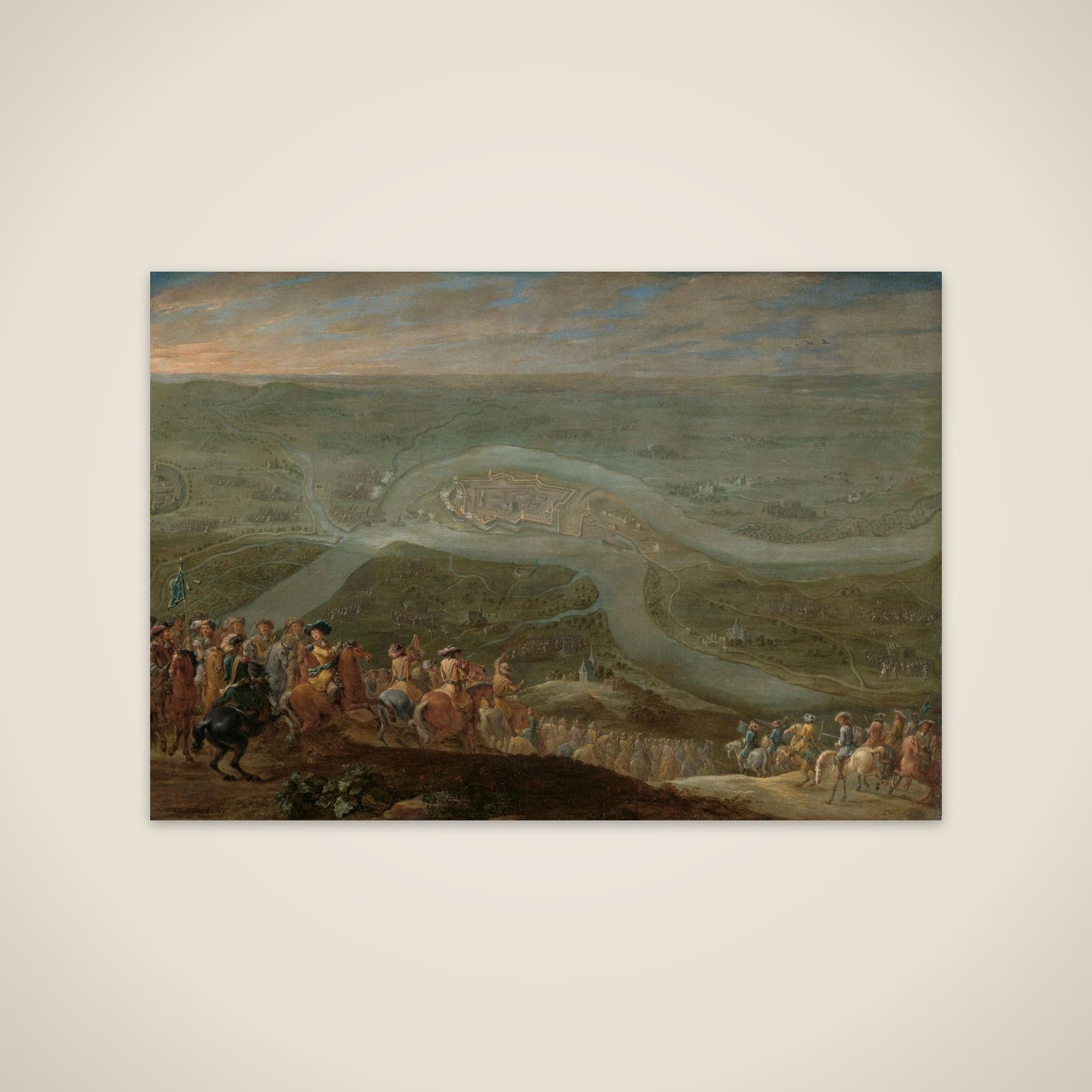 King Louis XIV and his Entourage at the Siege of Schenkenschans, 1672 unframed print