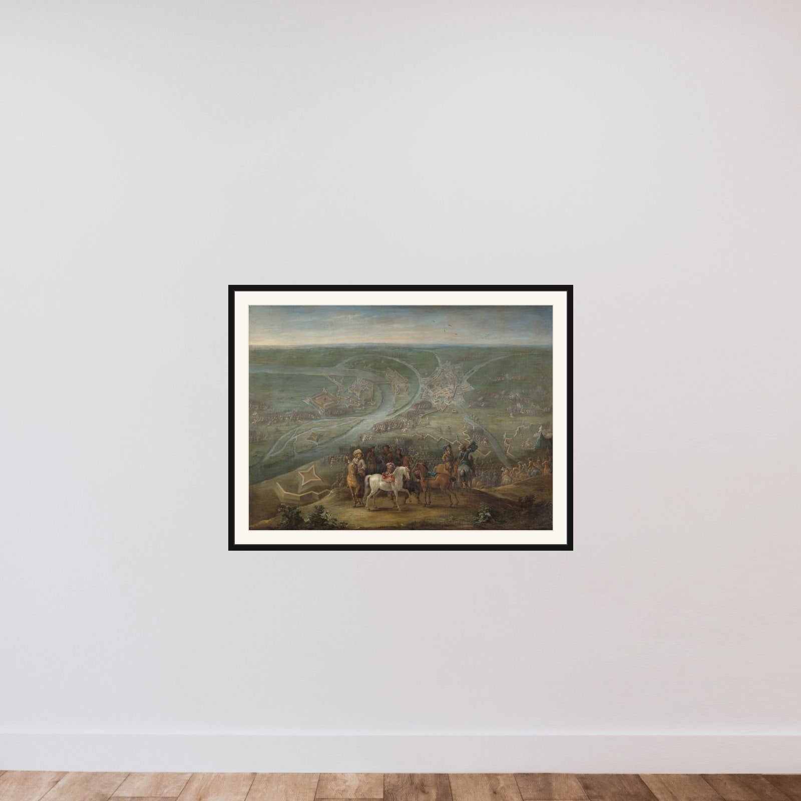 French Commanders at the Siege of Rheinberg, 1672 framed — shown to scale
