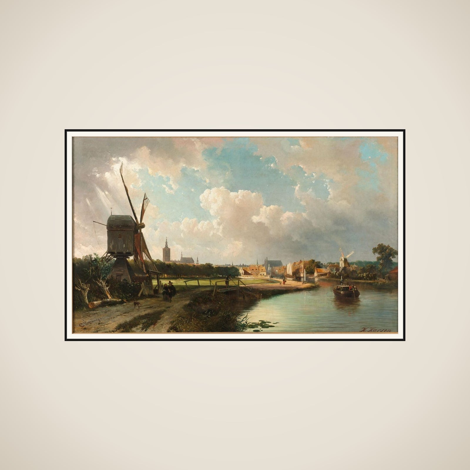 View of The Hague from the Delftse Vaart in the Seventeenth Century framed