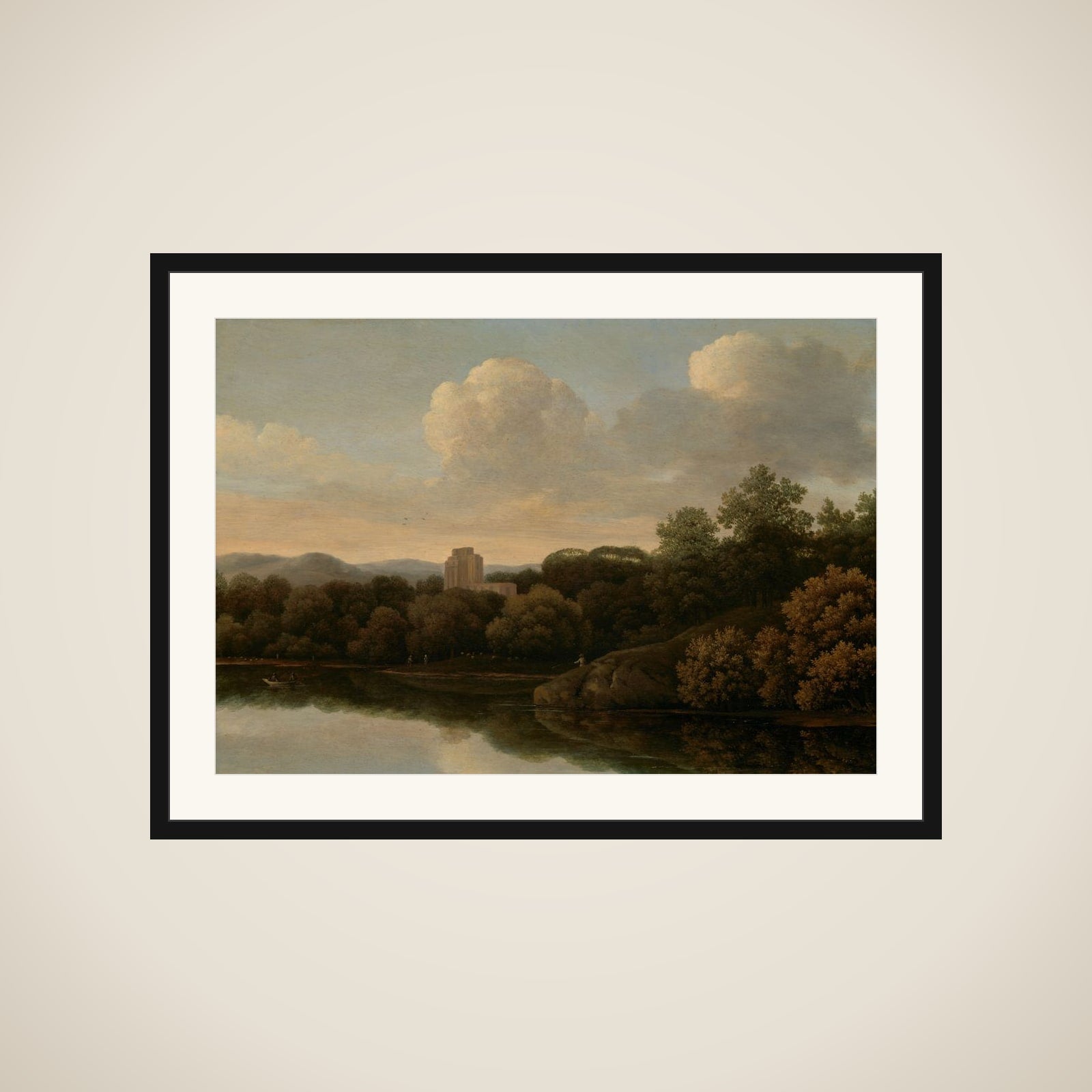 Wooded Landscape with River framed