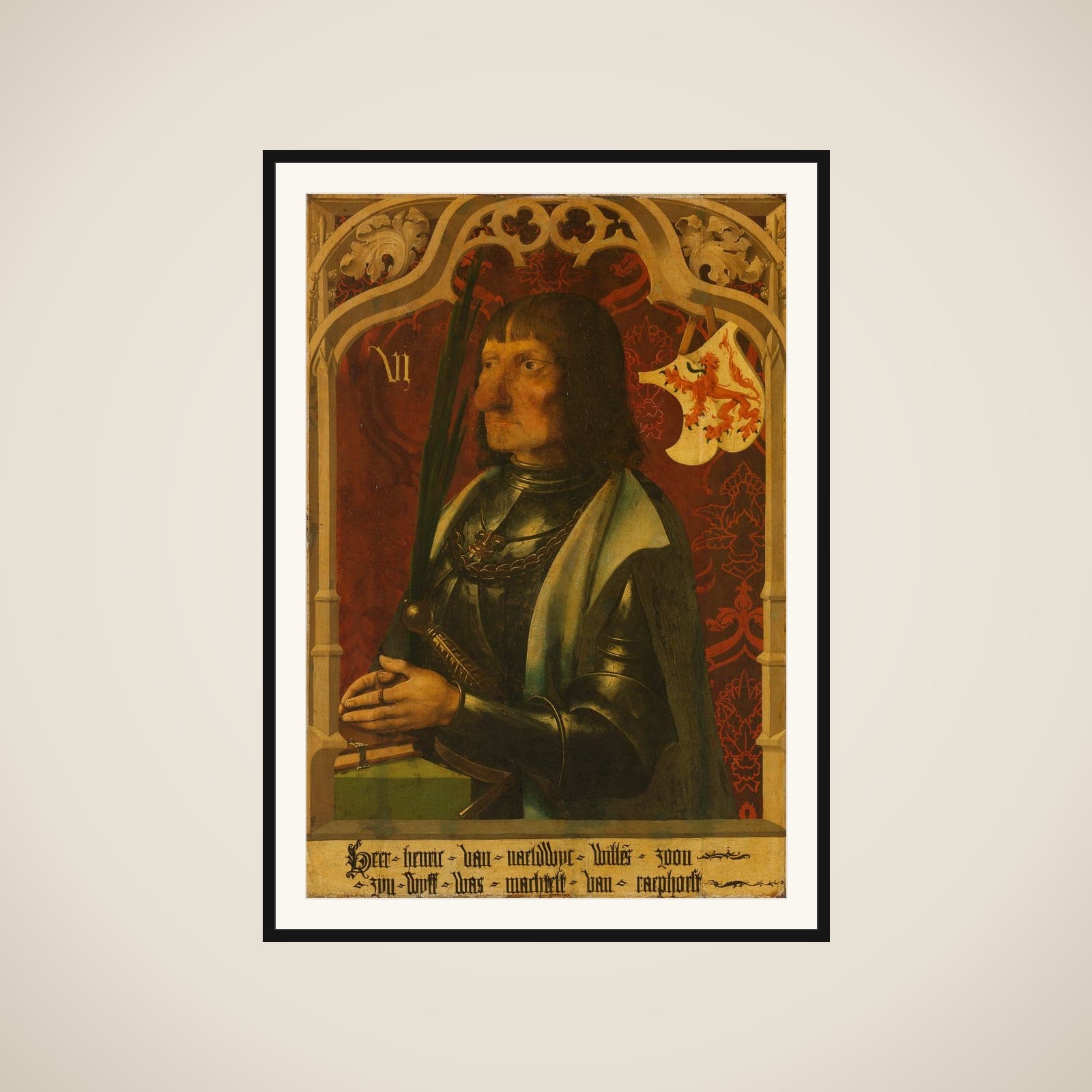 Portrait of Hendrik IV of Naaldwijk, Knight and Hereditary Marshall of Holland framed