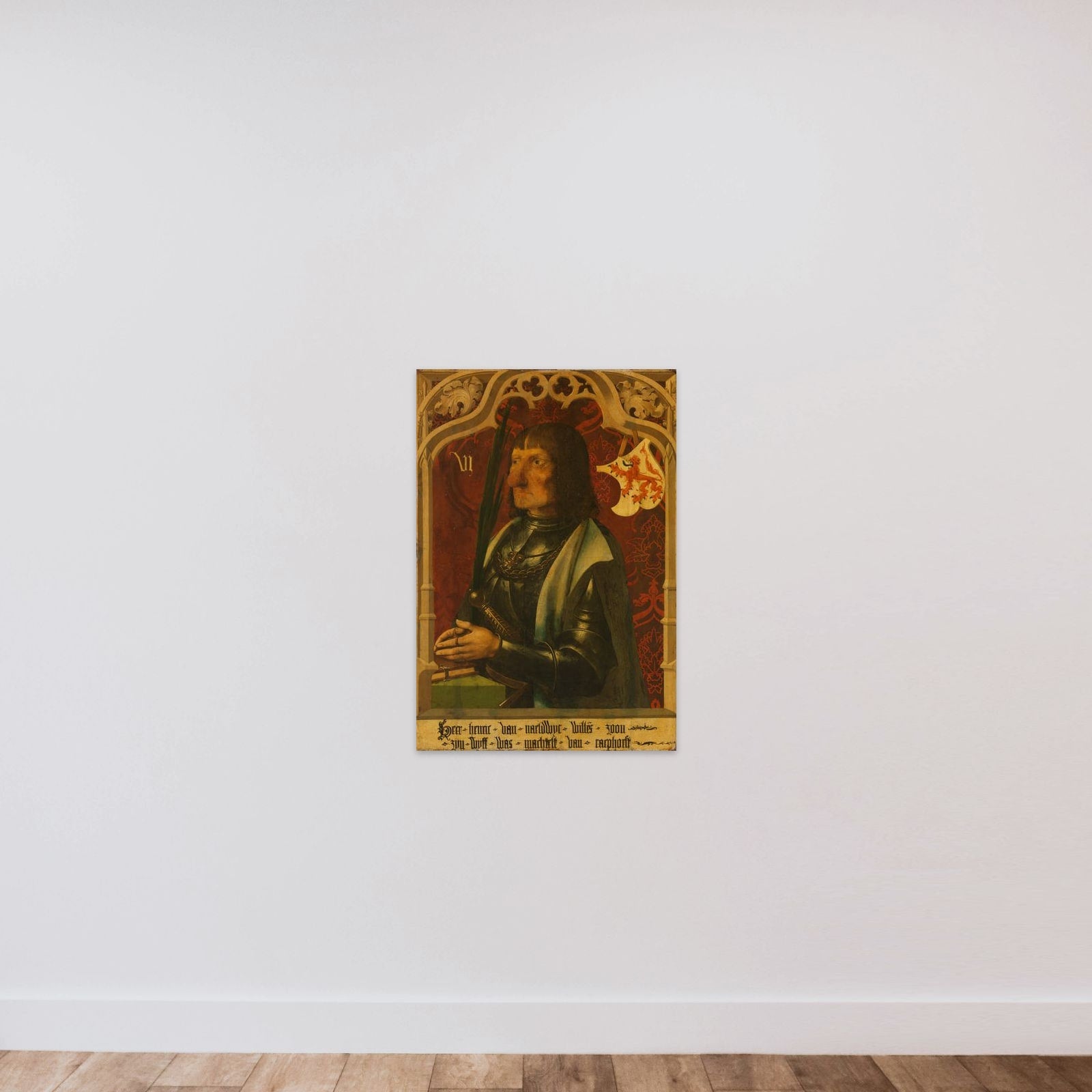 Portrait of Hendrik IV of Naaldwijk, Knight and Hereditary Marshall of Holland unframed — shown to scale