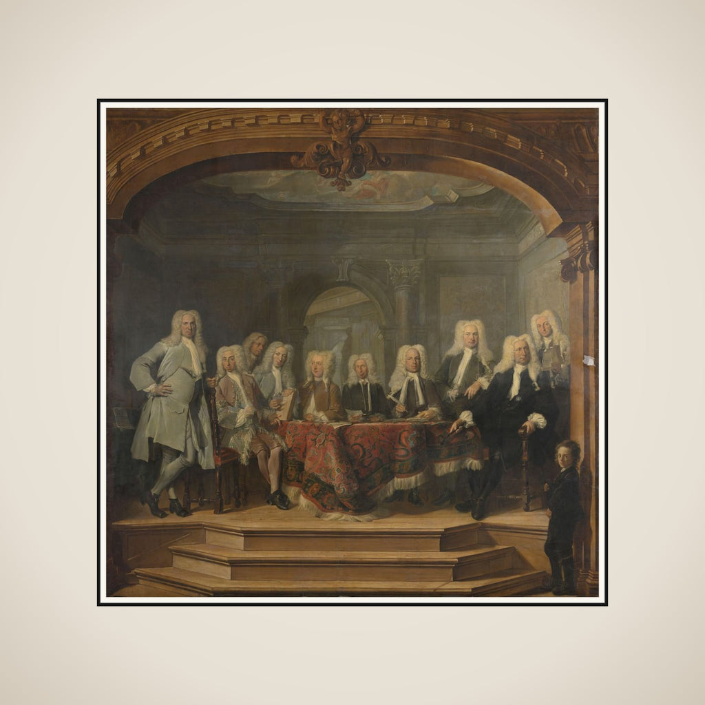 Regents of the Aalmoezeniersweeshuis Orphanage in Amsterdam, 1729 framed