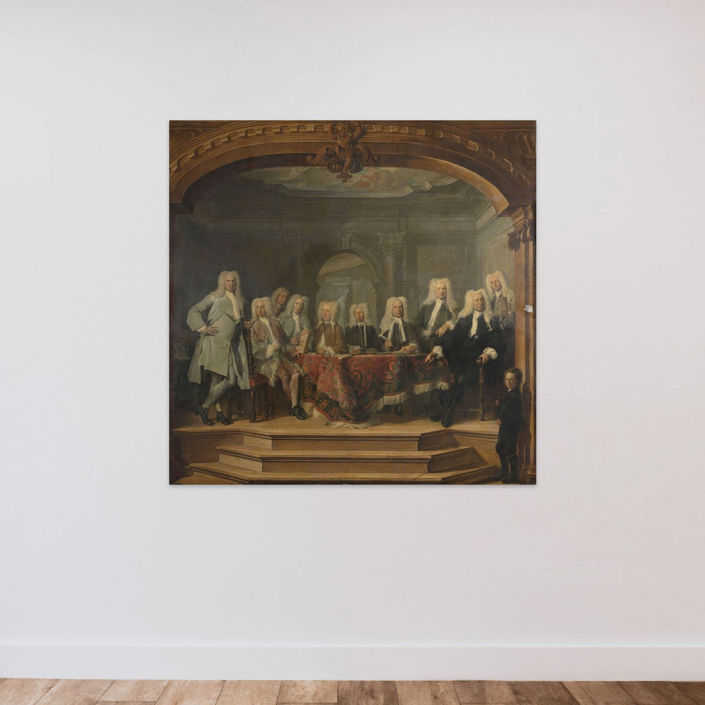 Regents of the Aalmoezeniersweeshuis Orphanage in Amsterdam, 1729 unframed — shown to scale