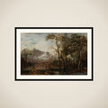 Wooded Landscape with Hunter/Winter Landscape framed