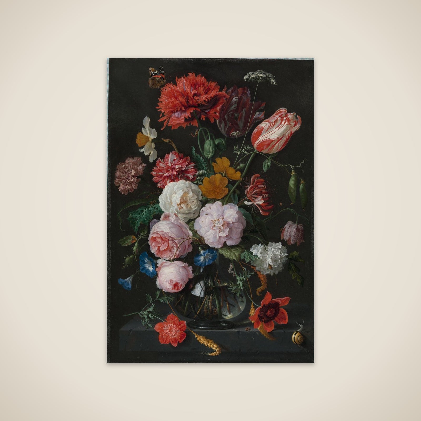 Still Life with Flowers in a Glass Vase unframed print