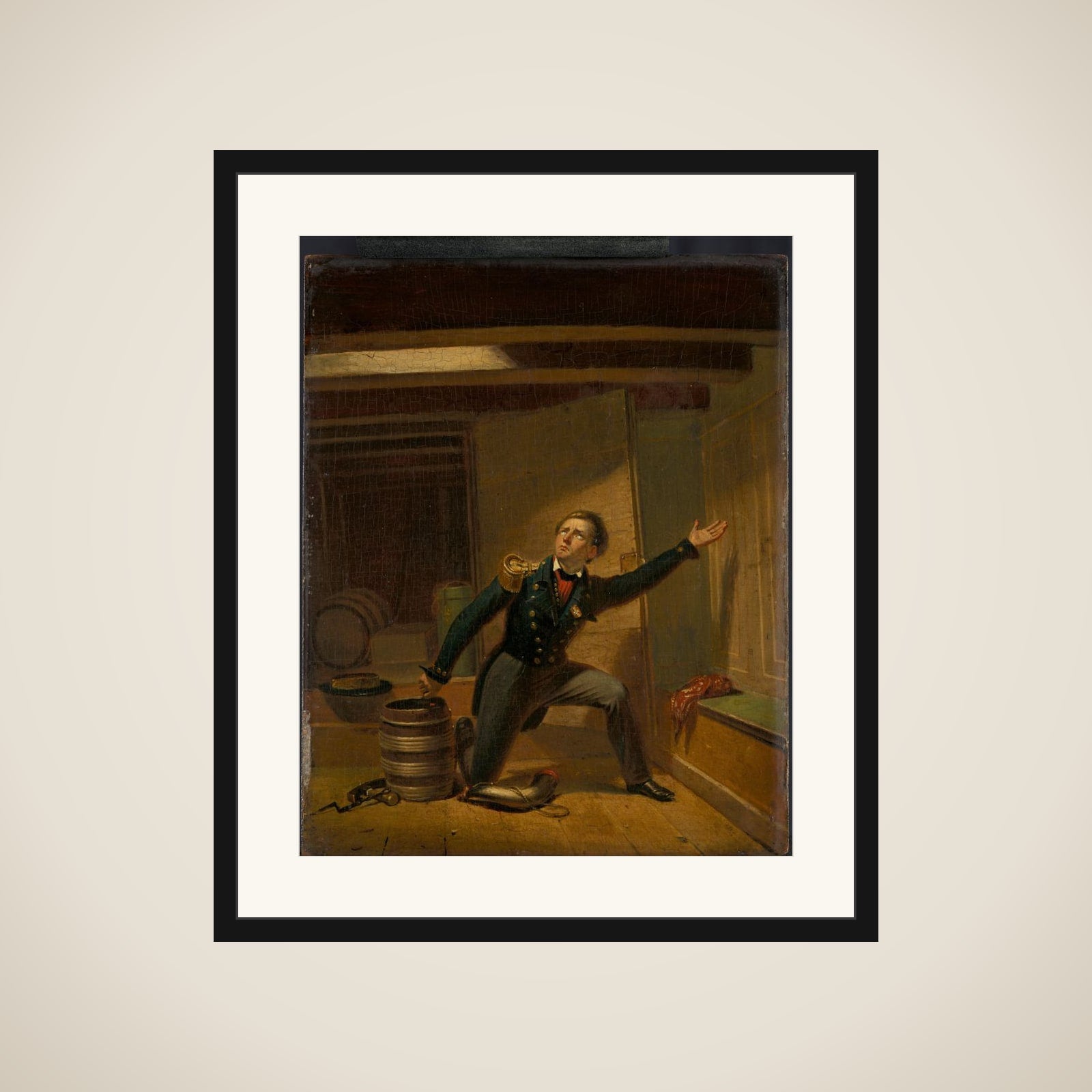 Jan van Speyk steekt de lont in het kruit, 5 februari 1831 framed