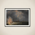The Explosion of Gunboat nr 2, under Command of Jan van Speyk, off Antwerp, 5 February 1831 framed