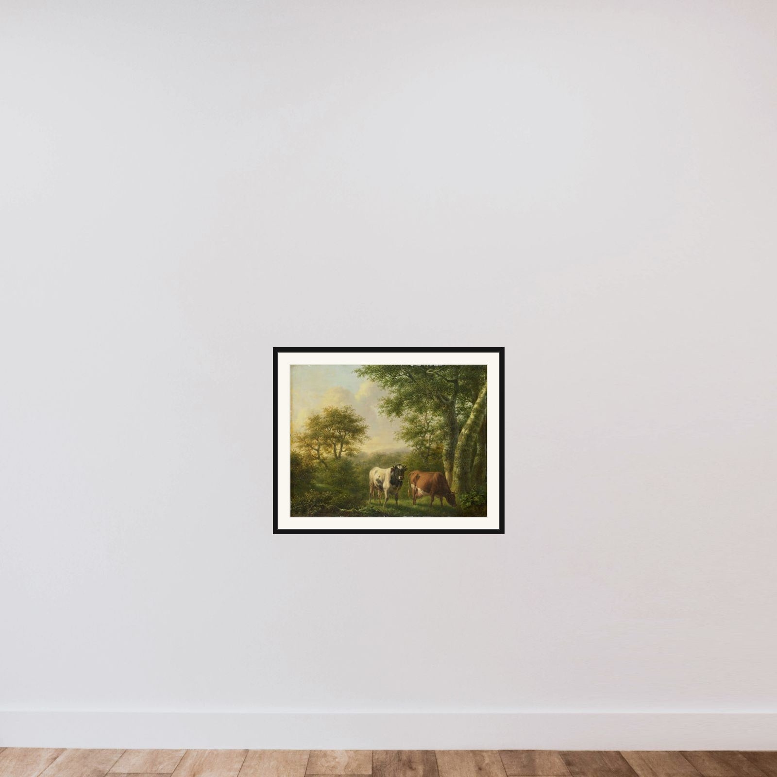 Landscape with Cattle framed — shown to scale