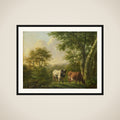 Landscape with Cattle framed