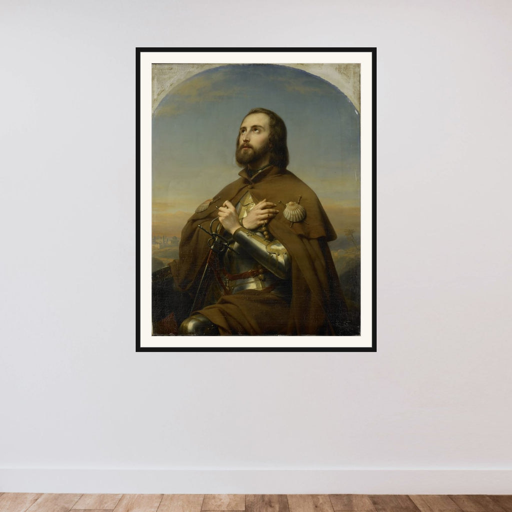 Eberhard (1445-96), Duke of Würtemberg, as a Pilgrim in the Holy Land framed — shown to scale
