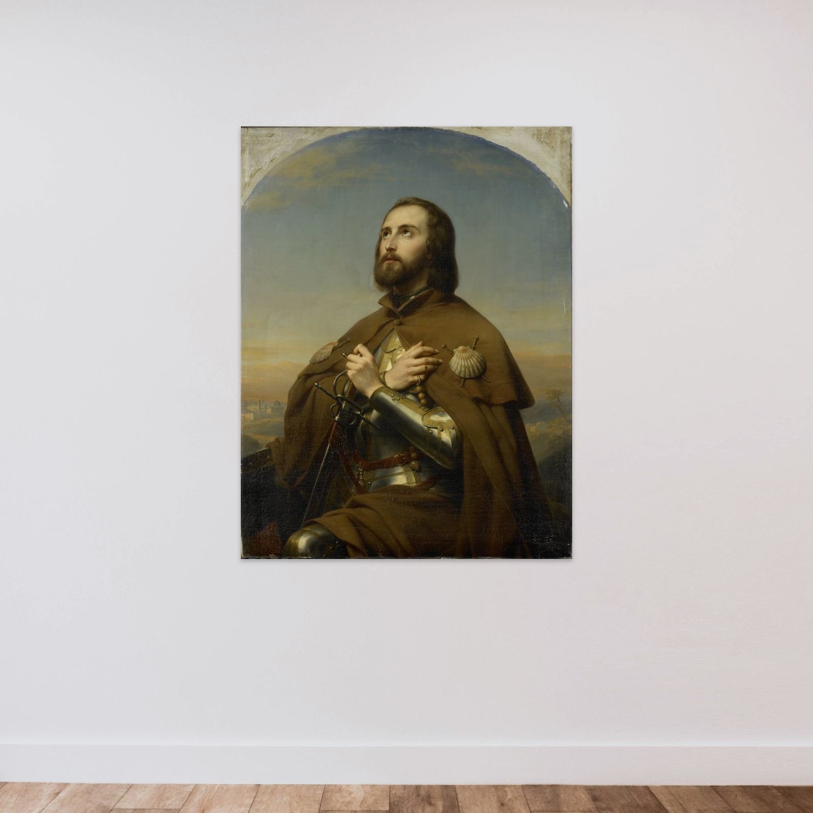 Eberhard (1445-96), Duke of Würtemberg, as a Pilgrim in the Holy Land unframed — shown to scale