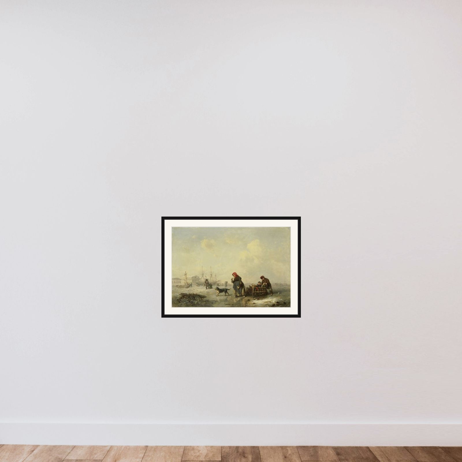 The Neva at St Petersburg (Leningrad) in the Winter framed — shown to scale